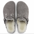 Birkenstock W Boston Suede Leather Shearling STONE COIN - NARROW