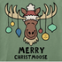 Life is Good Toddler LS Crusher Merry Christmoose GRANITE GREEN