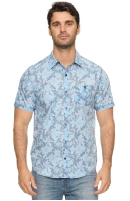 Flag & Anthem M SS Hinesburg Floral Shirt BLUE MULTI