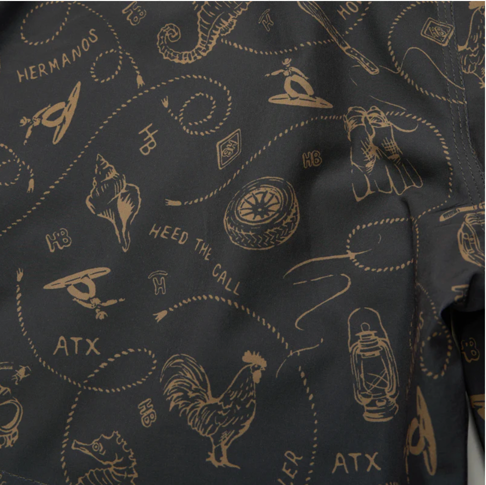 Howler Bros M Deep Set Boardshort SEA RODEO ANTIQUE BLACK
