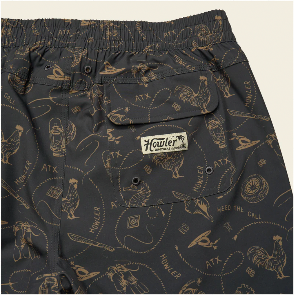 Howler Bros M Deep Set Boardshort SEA RODEO ANTIQUE BLACK