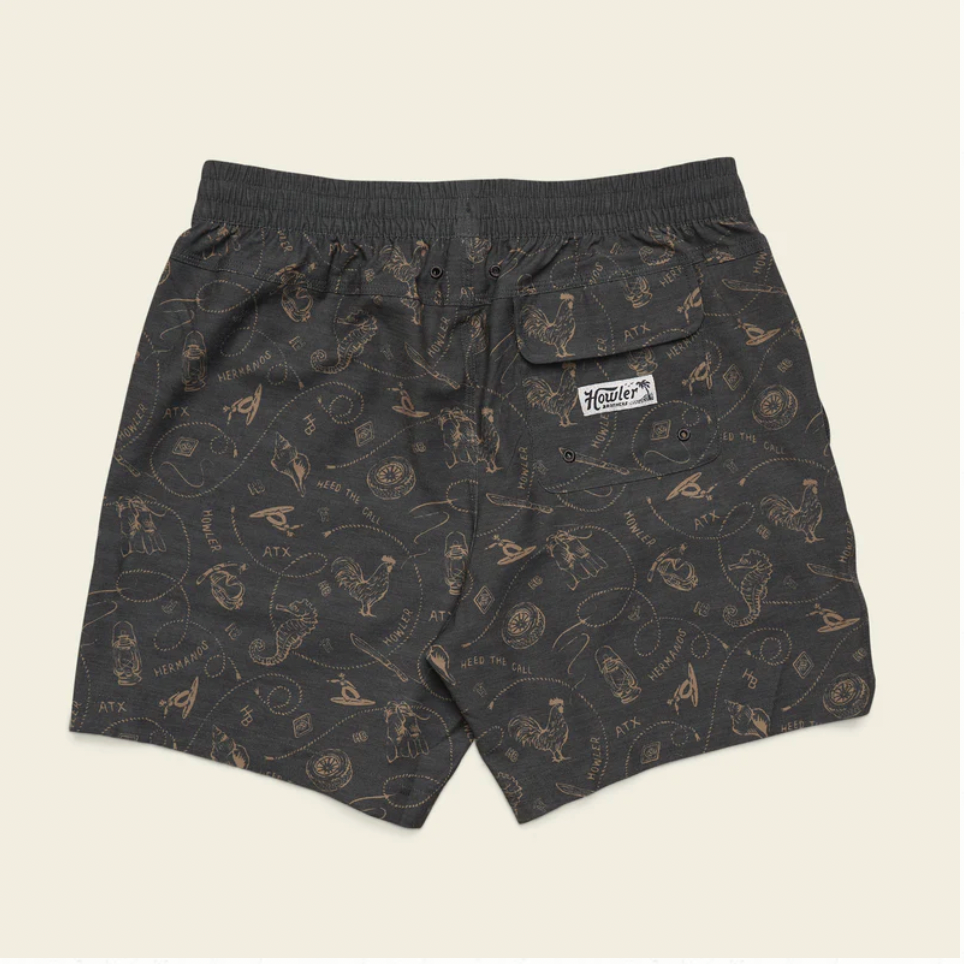 Howler Bros M Deep Set Boardshort SEA RODEO ANTIQUE BLACK