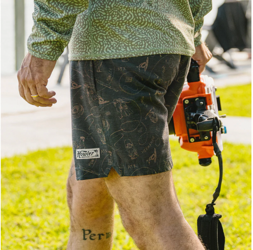 Howler Bros M Deep Set Boardshort SEA RODEO ANTIQUE BLACK