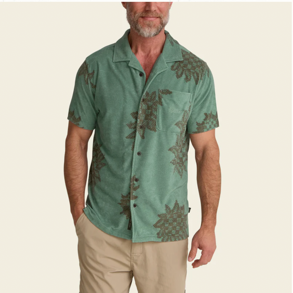 Howler Bros M Palapa Terry Shirt SUNFLOWER PIXELS GRANITE GREEN