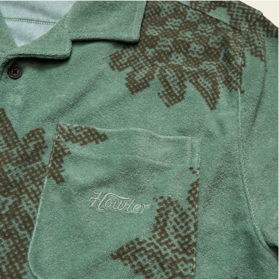 Howler Bros M Palapa Terry Shirt SUNFLOWER PIXELS GRANITE GREEN