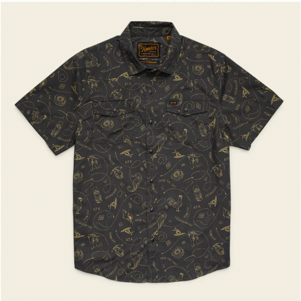 Howler Bros M SS H Bar Snapshirt SEA RODEO ANTIQUE BLACK