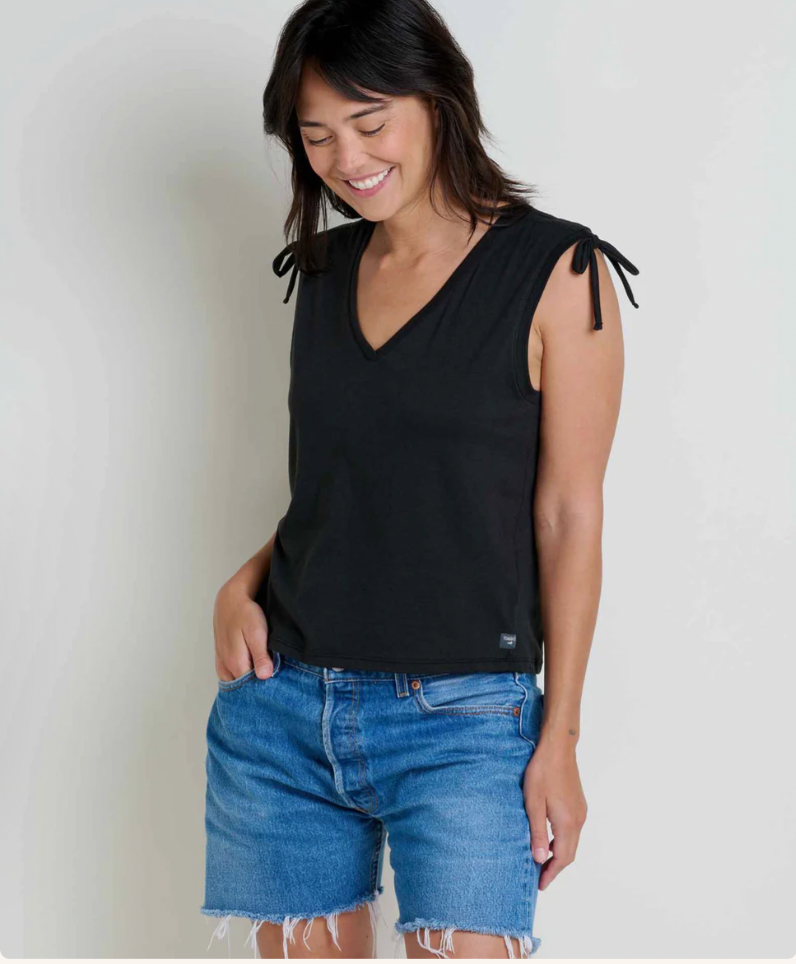 Toad & Co W Anza Cinch Tank BLACK