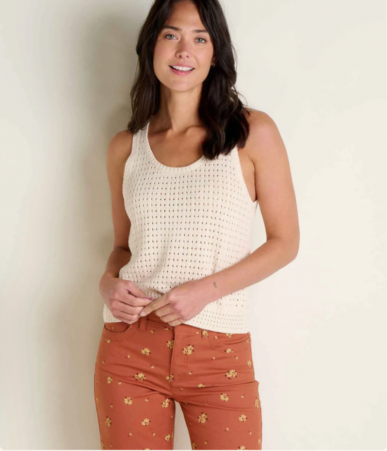 Toad & Co W Bianca Pointelle Tank SALT