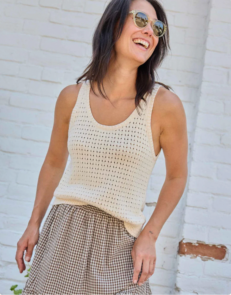 Toad & Co W Bianca Pointelle Tank SALT