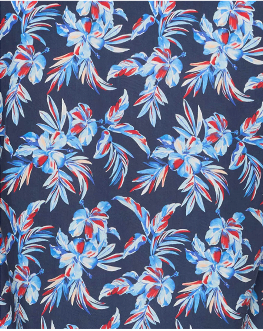 Flag & Anthem M SS Loris Sunbound Shirt NAVY BLUE / RED