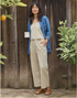 Toad & Co W Taj Hemp Wide Leg Pant BARLEY RAILROAD STRIPE