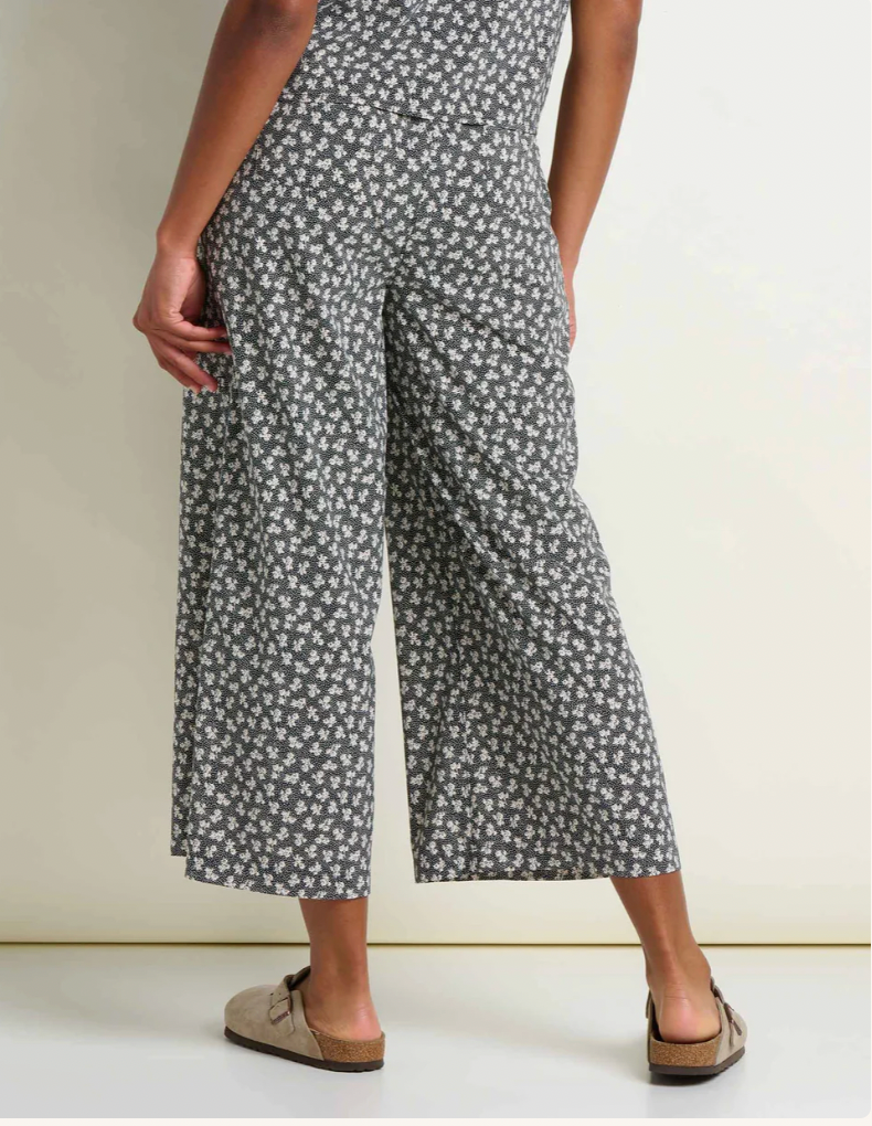 Toad & Co W Sunkissed Wide Leg Pant BLACK and SALT PRINT