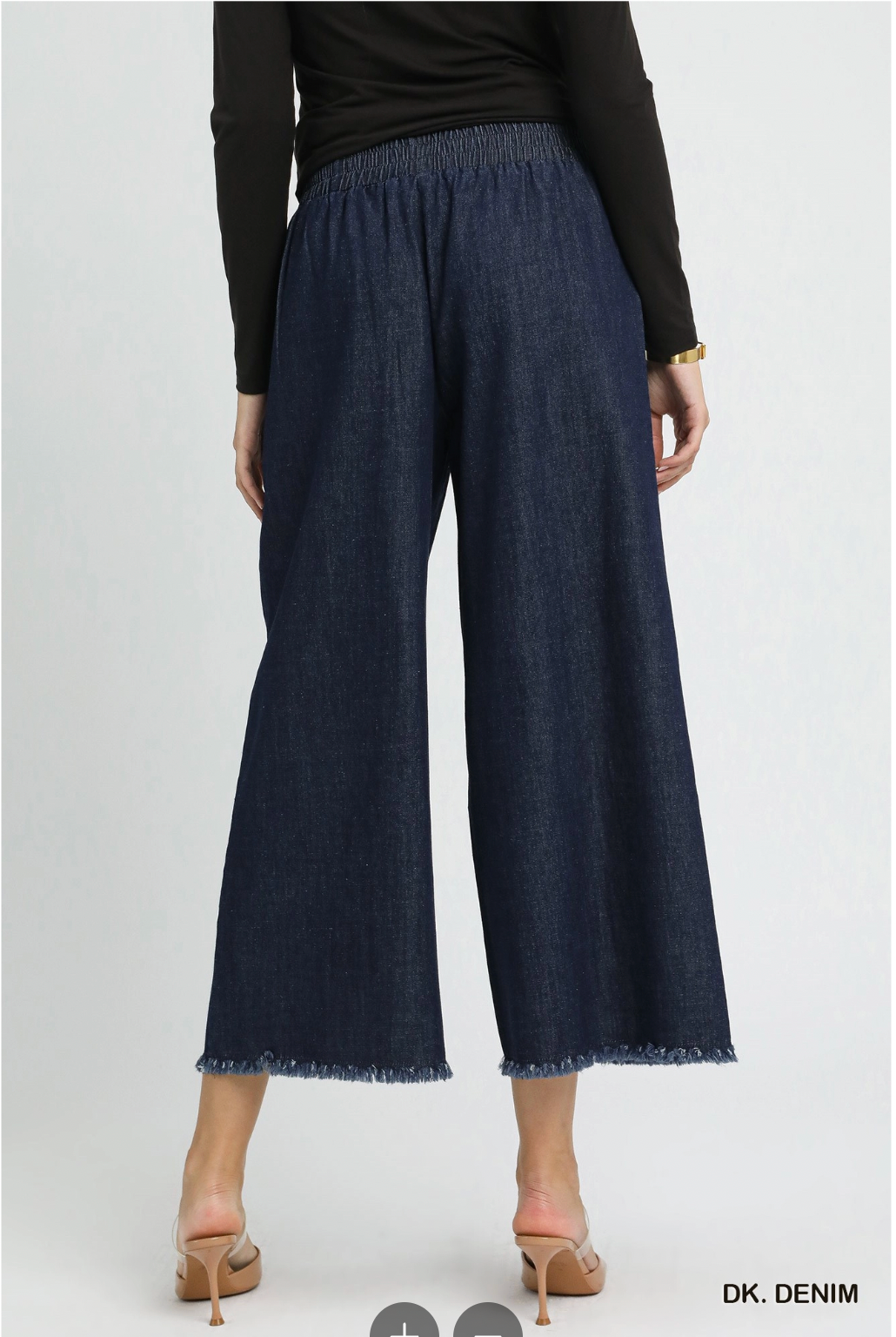 Umgee W Wide Leg Pants DARK DENIM