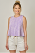 Mystree W Acid Wash Terry Swing Tank VIOLET