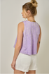 Mystree W Acid Wash Terry Swing Tank VIOLET