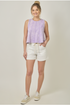 Mystree W Acid Wash Terry Swing Tank VIOLET