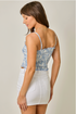 Mystree W Dolman Sleeve Kimono + Bralette SOFT BLUE
