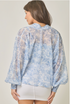 Mystree W Dolman Sleeve Kimono + Bralette SOFT BLUE