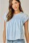 Mystree W SS Mineral Wash Slub Tee BLUE