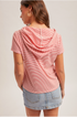 Hem & Thread W SS Striped Heart Hoodie Top RED
