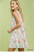 Umgee W Floral Mini Dress GREEN MIX
