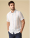 Flag & Anthem M SS Brent Stripe Linen Shirt WHITE / PINK / BLUE
