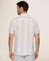 Flag & Anthem M SS Brent Stripe Linen Shirt WHITE / PINK / BLUE