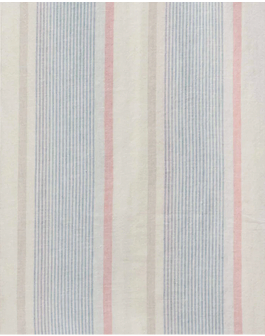 Flag & Anthem M SS Brent Stripe Linen Shirt WHITE / PINK / BLUE