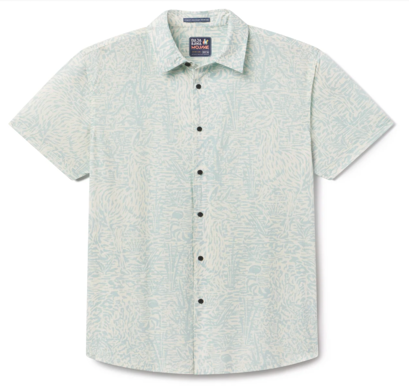 Baja Llama M SS Mojave Button Up HIDDEN LLAMA - GREEN