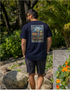 Baja Llama M SS Primo Graphic Tee ELECTRIC PALM - NAVY
