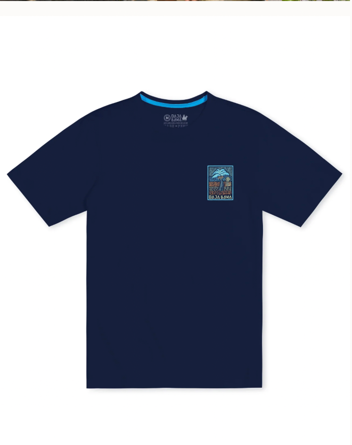 Baja Llama M SS Primo Graphic Tee ELECTRIC PALM - NAVY