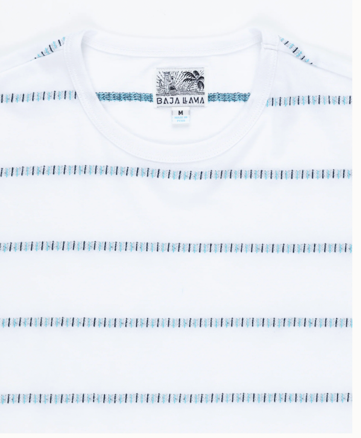 Baja Llama M SS Onassis Tee IVORY MORRIS CODE