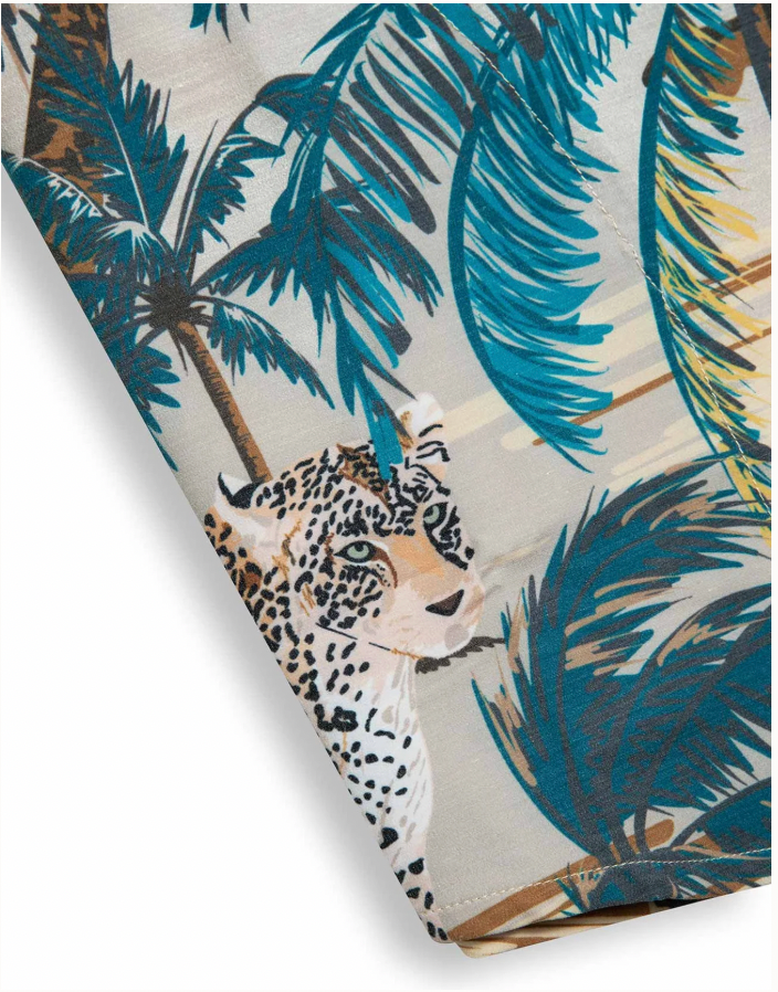 Baja Llama M SS Vagabond Button Up 2 CATS NO RATS - TAN