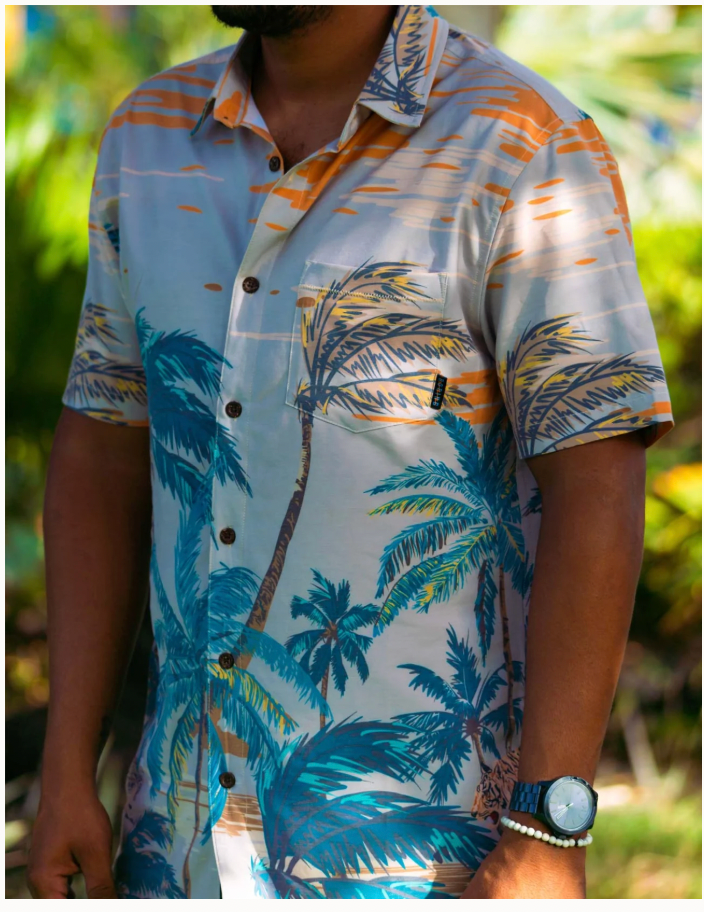 Baja Llama M SS Vagabond Button Up 2 CATS NO RATS - TAN