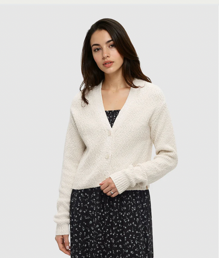 tentree W Poplar Cardigan COTTON WHITE