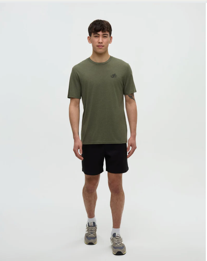 tentree M SS Sasquatch Floatie Tee DEEP OLIVE HEATHER