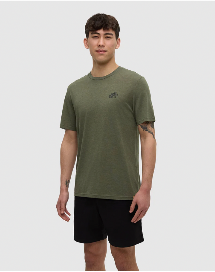 tentree M SS Sasquatch Floatie Tee DEEP OLIVE HEATHER