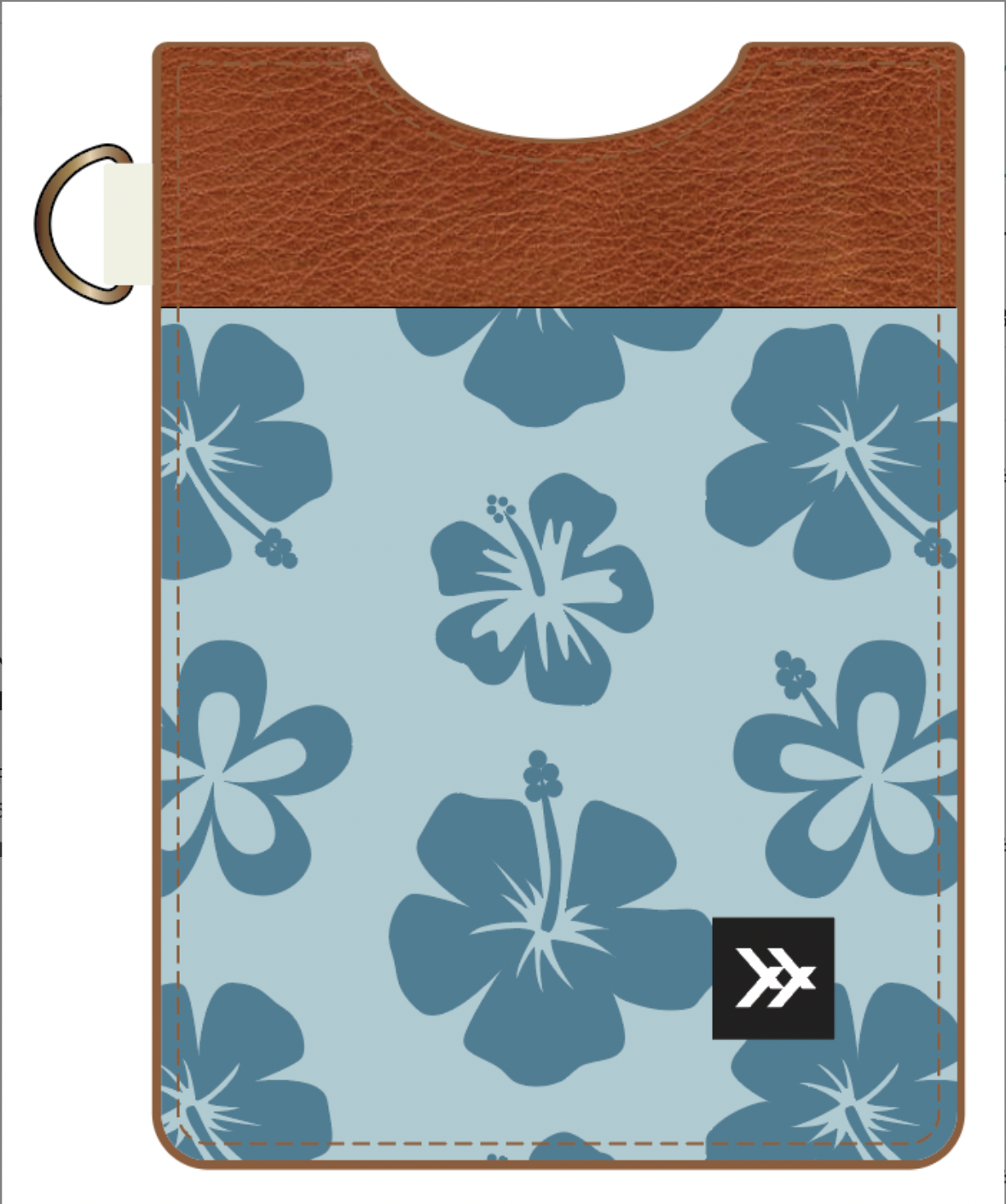 Thread Vertical Wallet HAWAIIAN FLORAL BLUE