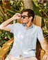 Flag & Anthem M SS Oceanside Linen Shirt LT BLUE