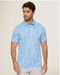 Flag & Anthem M SS Southlake Palm Print Performance Polo LT BLUE