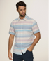 Flag & Anthem M SS Mason Striped Shirt BLUE/WHITE/