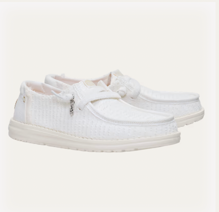 Hey Dude W Wendy Frayed Canvas SNOW WHITE