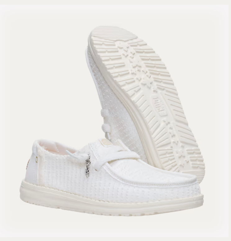 Hey Dude W Wendy Frayed Canvas SNOW WHITE