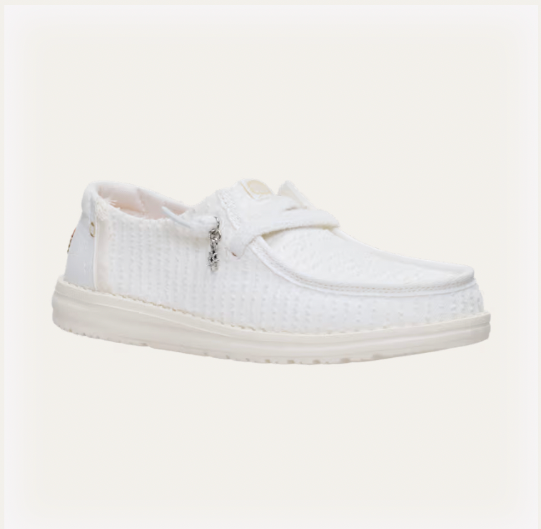 Hey Dude W Wendy Frayed Canvas SNOW WHITE