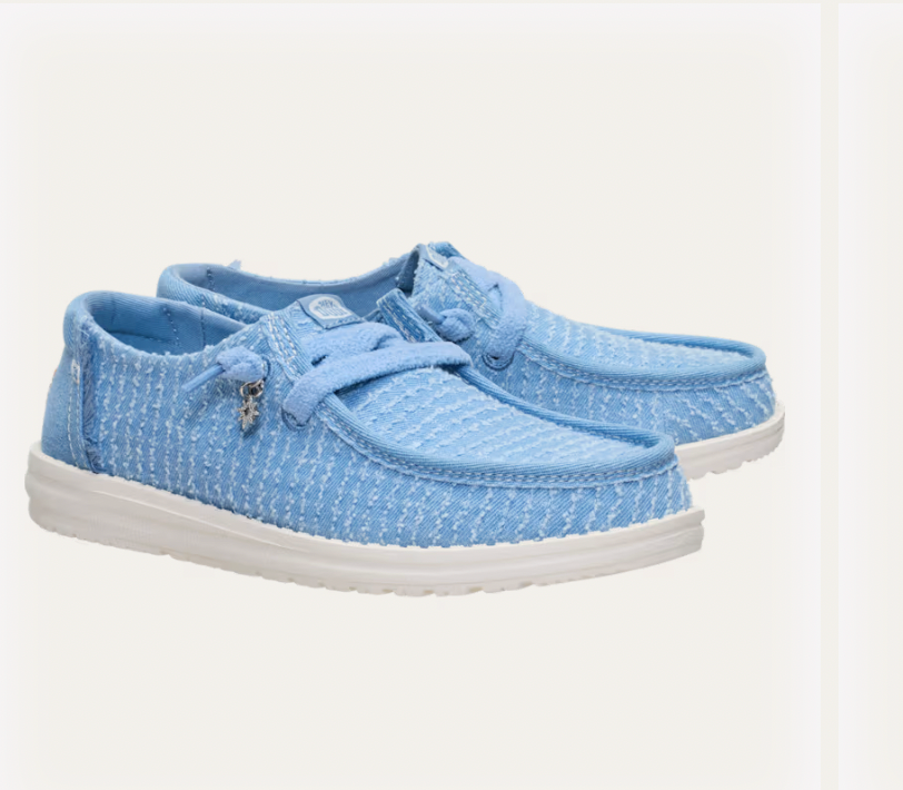 Hey Dude W Wendy Frayed Canvas FADED DENIM