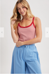 Wish List W Stripe Knit Tank RED / WHITE