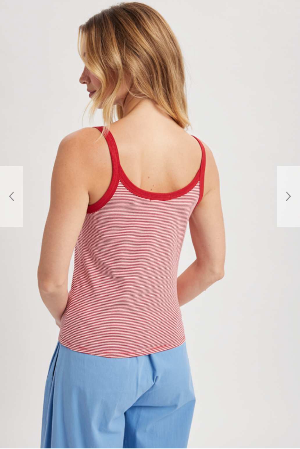 Wish List W Stripe Knit Tank RED / WHITE