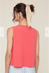 Wish List W Pleated Button-Up Tank PAPAYA