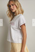 Wish List W SS Summer Icons Embroidered Tee WHITE