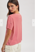 Wish List W SS Drop Shoulder Tee RED / WHITE